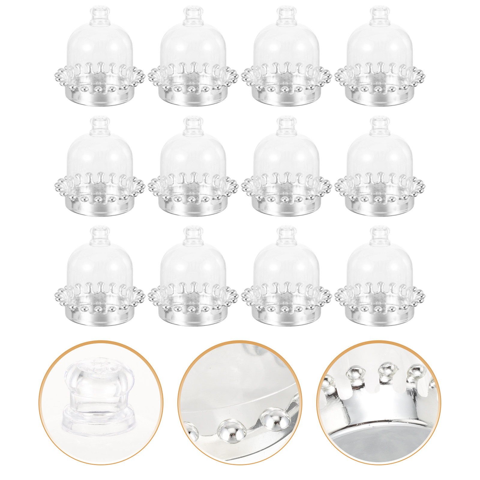 Plastic Dome Clear - 12 szt. Pokrywek na ciasta z